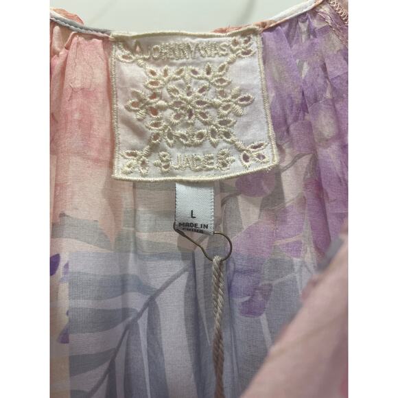 NWT Johnny Was Etta Floral Cotton-Silk Mini Dress Sz L - Picture 5 of 14